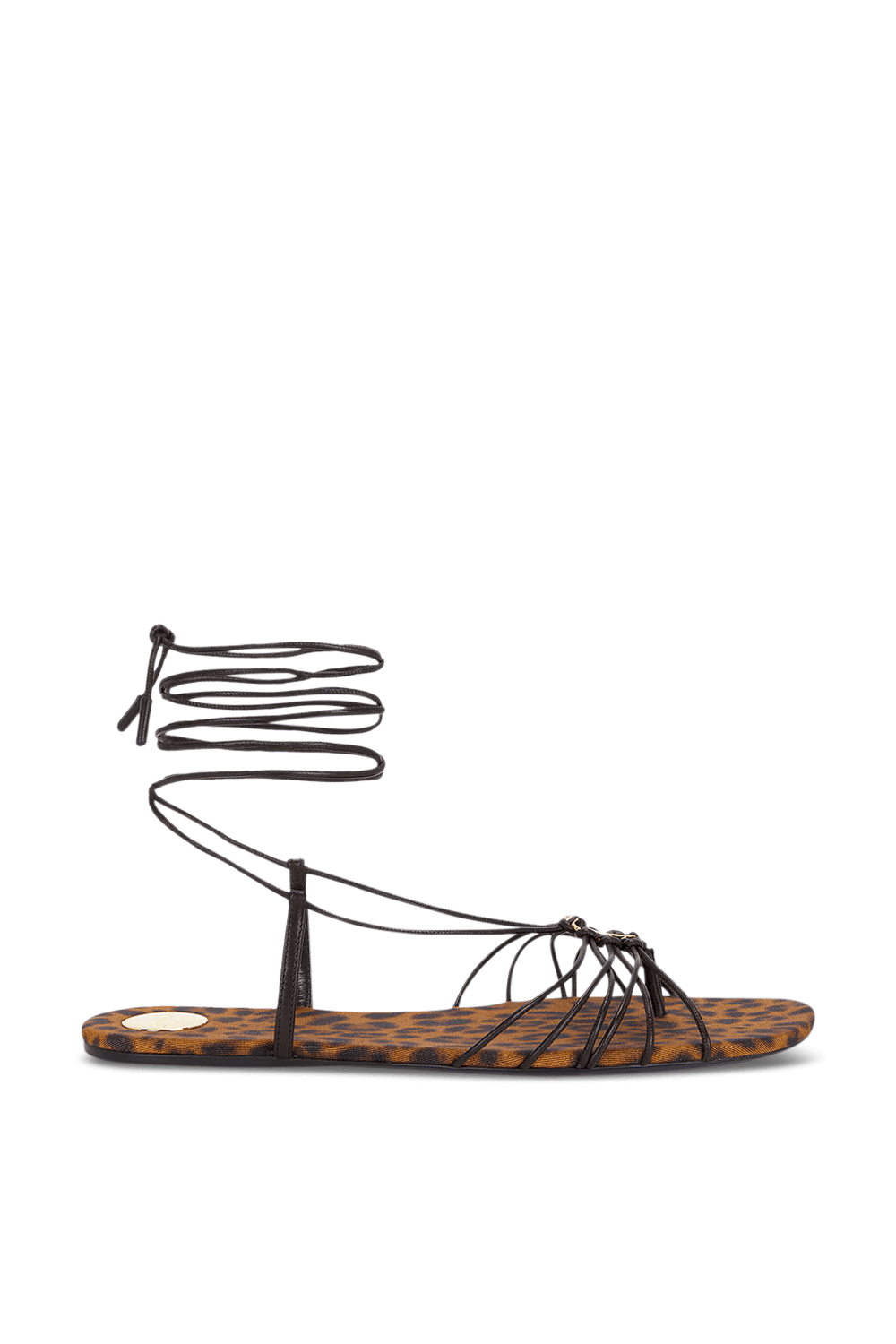 תמונה קידמית של סנדלי קשירה בבילון SAINT LAURENT