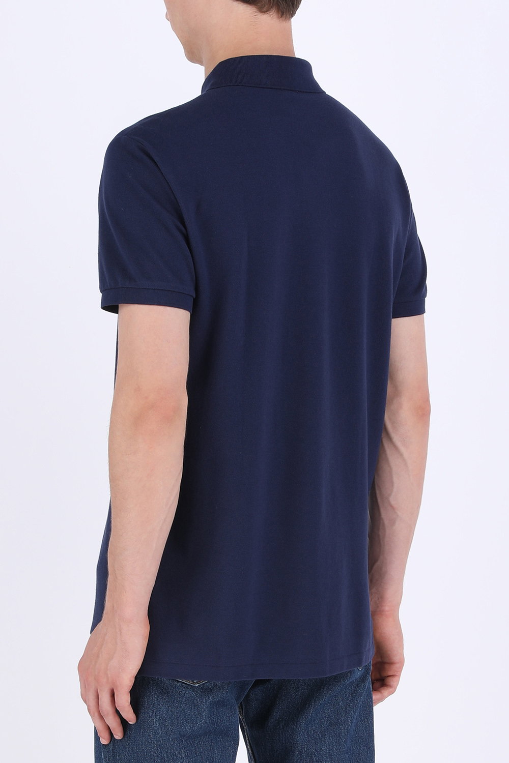 תמונת דוגמן אחורית של Slim Fit Polo Shirt in Navy and Red