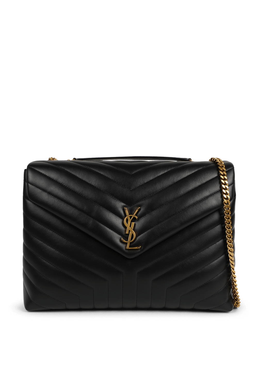 תמונה קידמית של תיק לולו מעור בגודל גדול SAINT LAURENT
