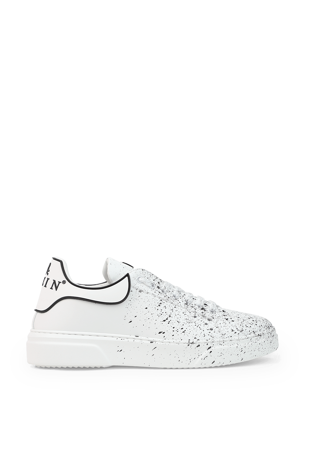 תמונה קידמית של Leather Splash Runner Iconic in White PHILIPP PLEIN