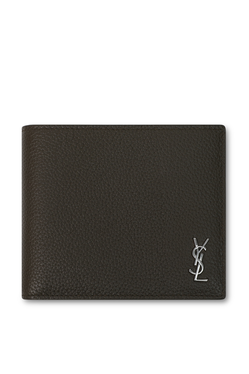 תמונה קידמית של ארנק עור מגורען מתקפל SAINT LAURENT