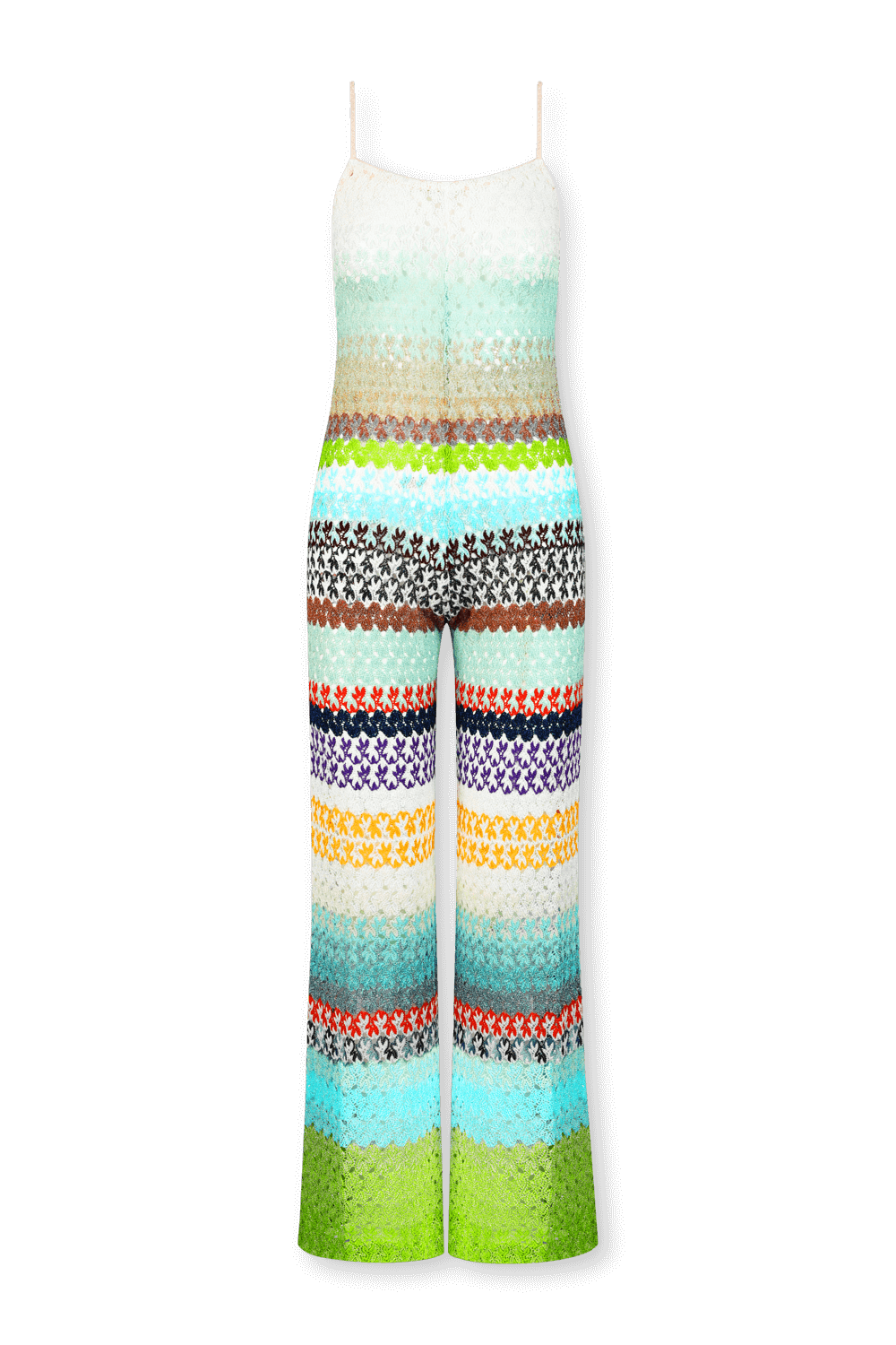 תמונה קידמית של אוברול חוף עם רקמת להבות MISSONI