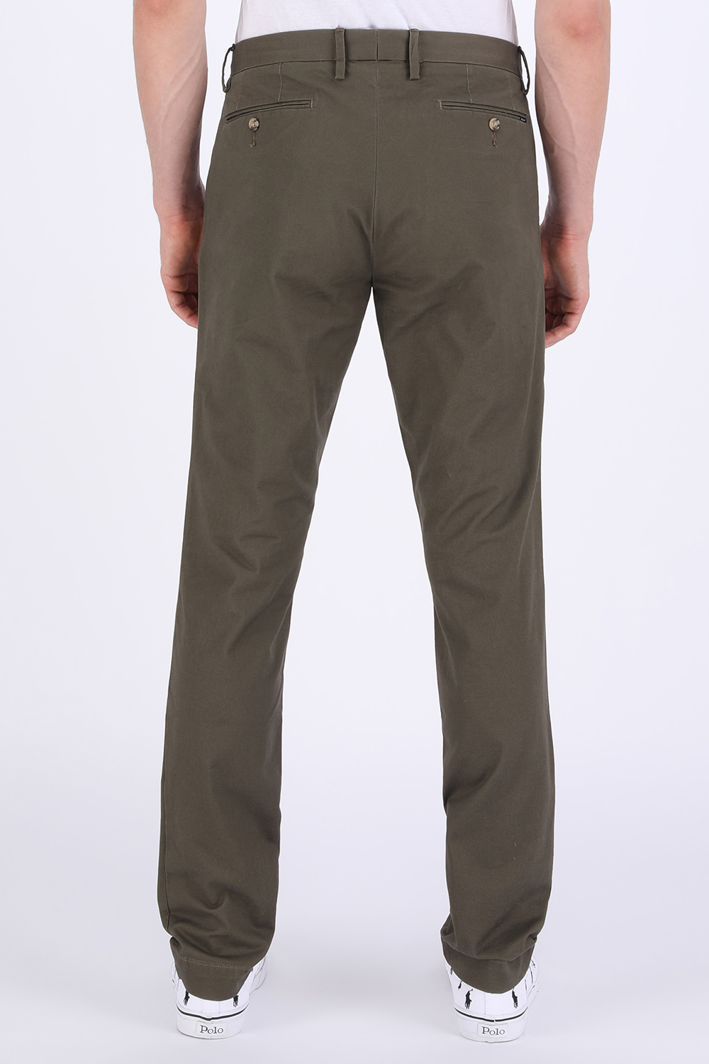 תמונת דוגמן אחורית של Slim Fit Pants in Army-Green