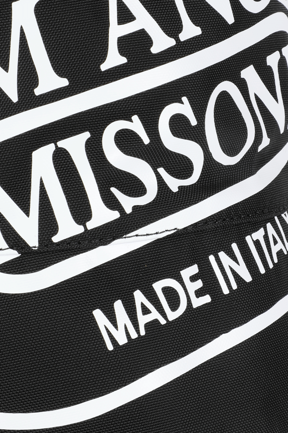 תמונת תקריב של Palm Angels X Missoni Bucket Hat Logo in Black PALM ANGELS