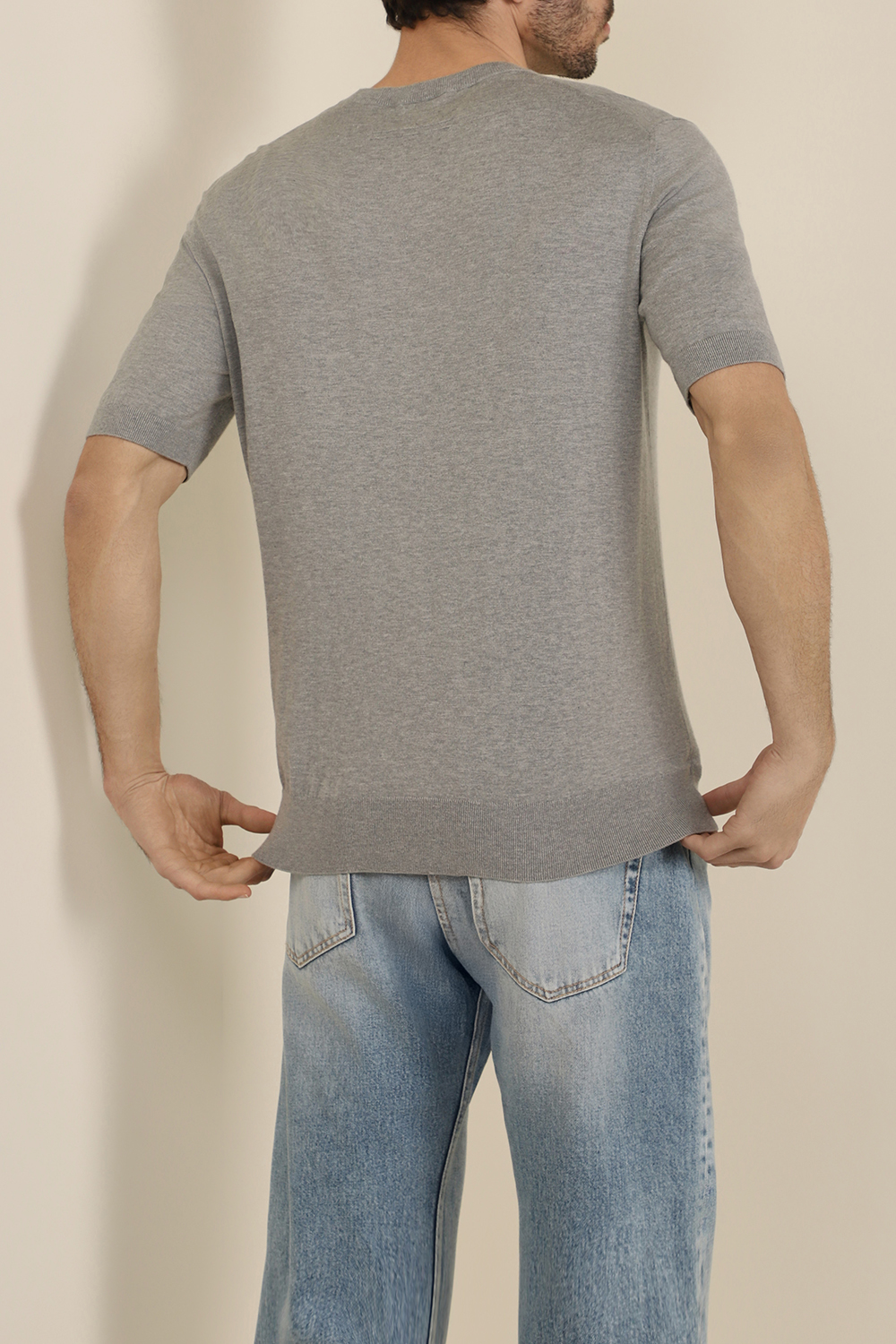 תמונת דוגמן אחורית של חולצת אריג ZEGNA