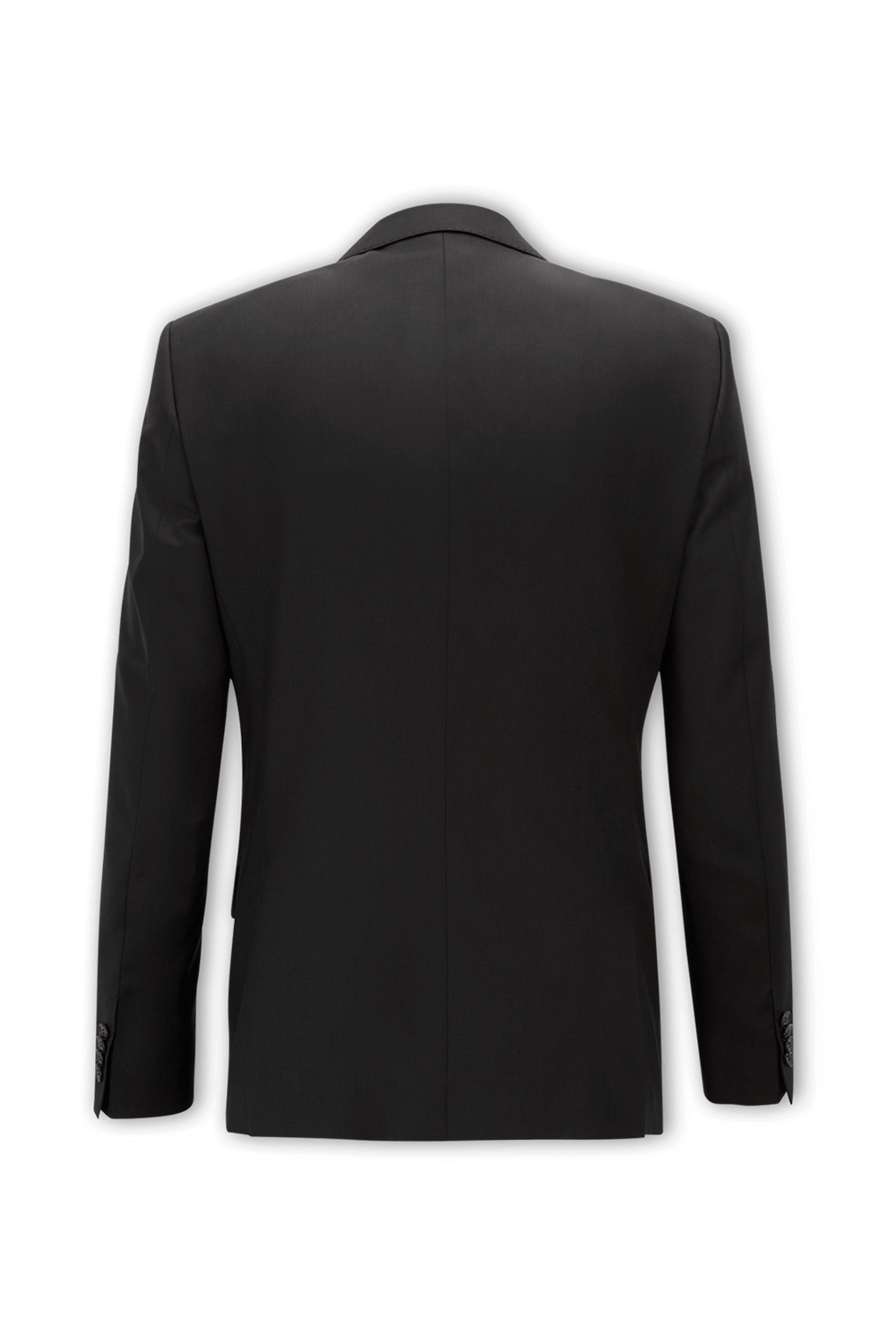 תמונה אחורית של Black Slim Fit Jacket in Virgin Wool BOSS
