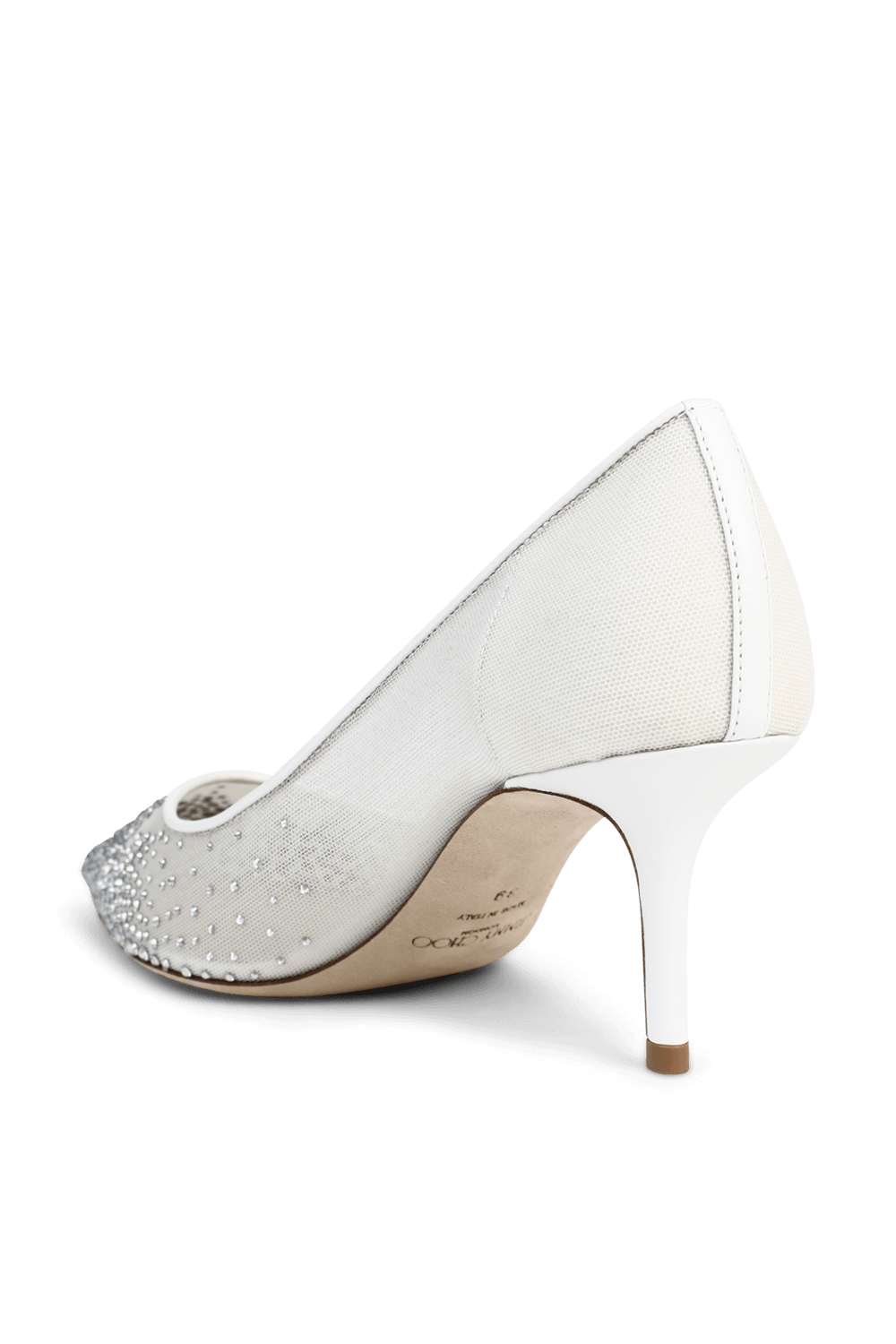 תמונה אחורית של נעלי עקב עם קרסיטלים לאב 65 JIMMY CHOO