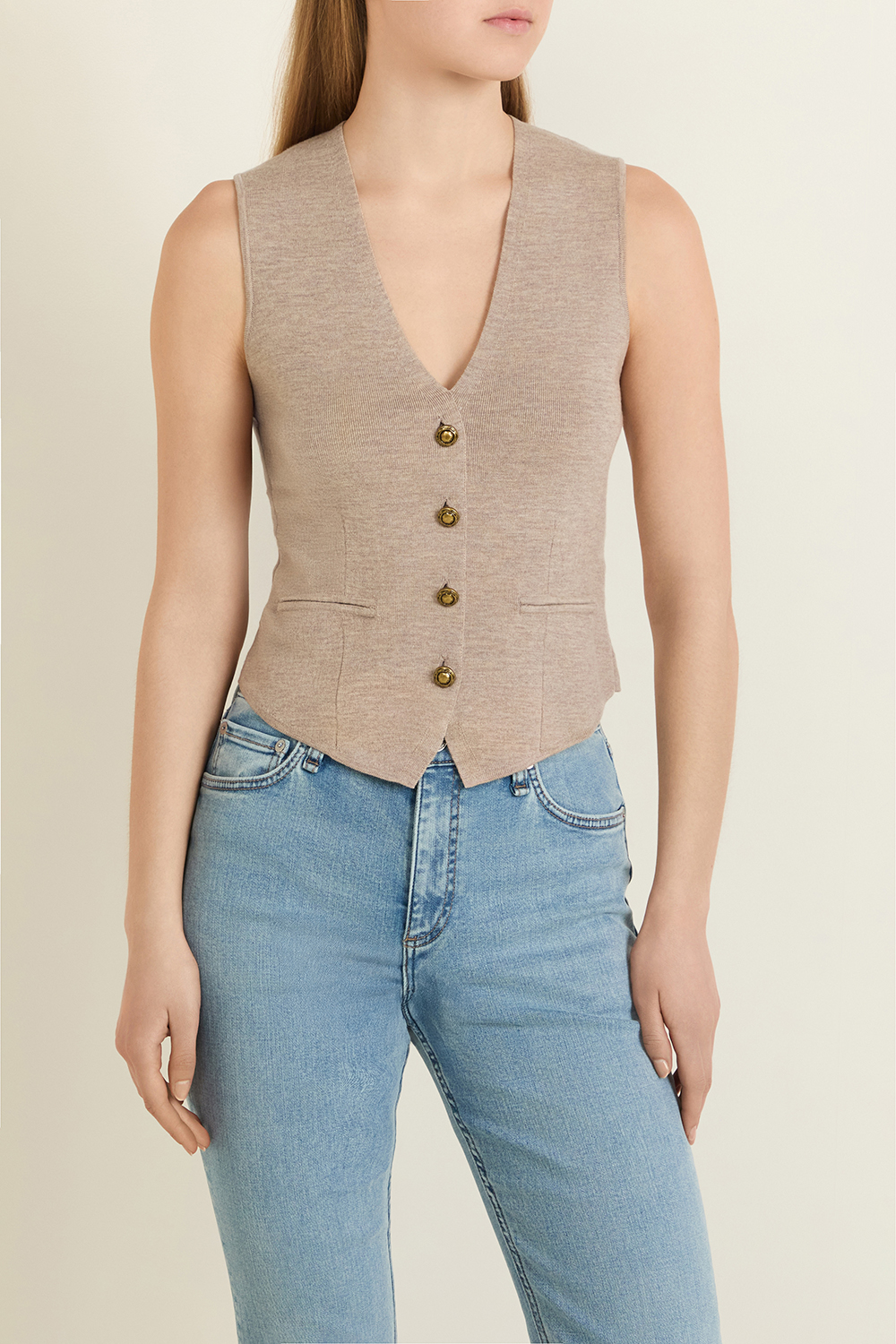 תמונת דוגמן קידמית של וסט צמר מרינו RAG & BONE