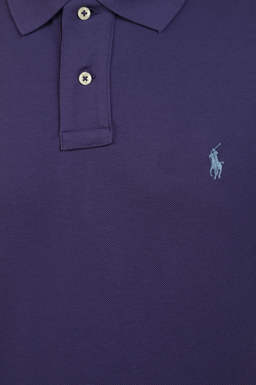 תמונה אחורית של חולצת פולו קצרה עם לוגו רקום POLO RALPH LAUREN