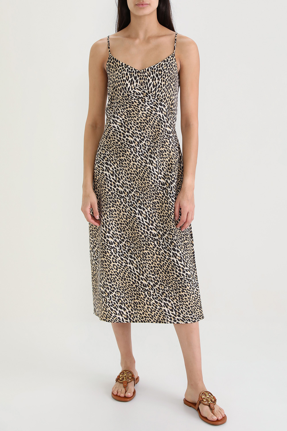 תמונת דוגמן קידמית של סנדלי מילר מעור TORY BURCH