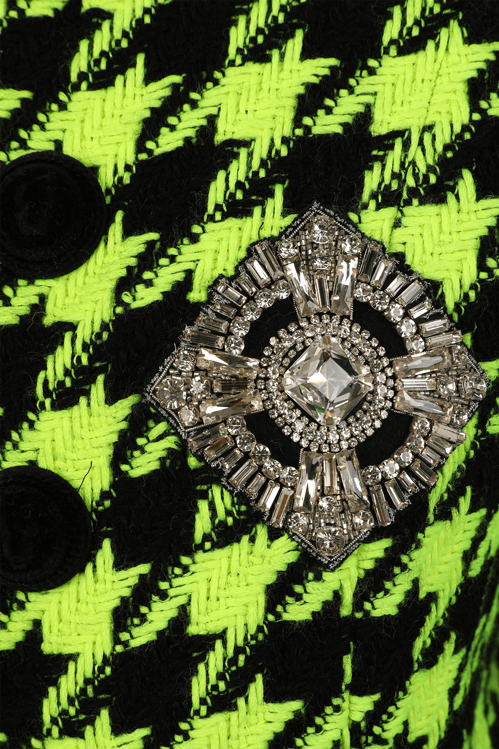 תמונה אחורית של ז'קט ניאון באריגת טוויד BALMAIN