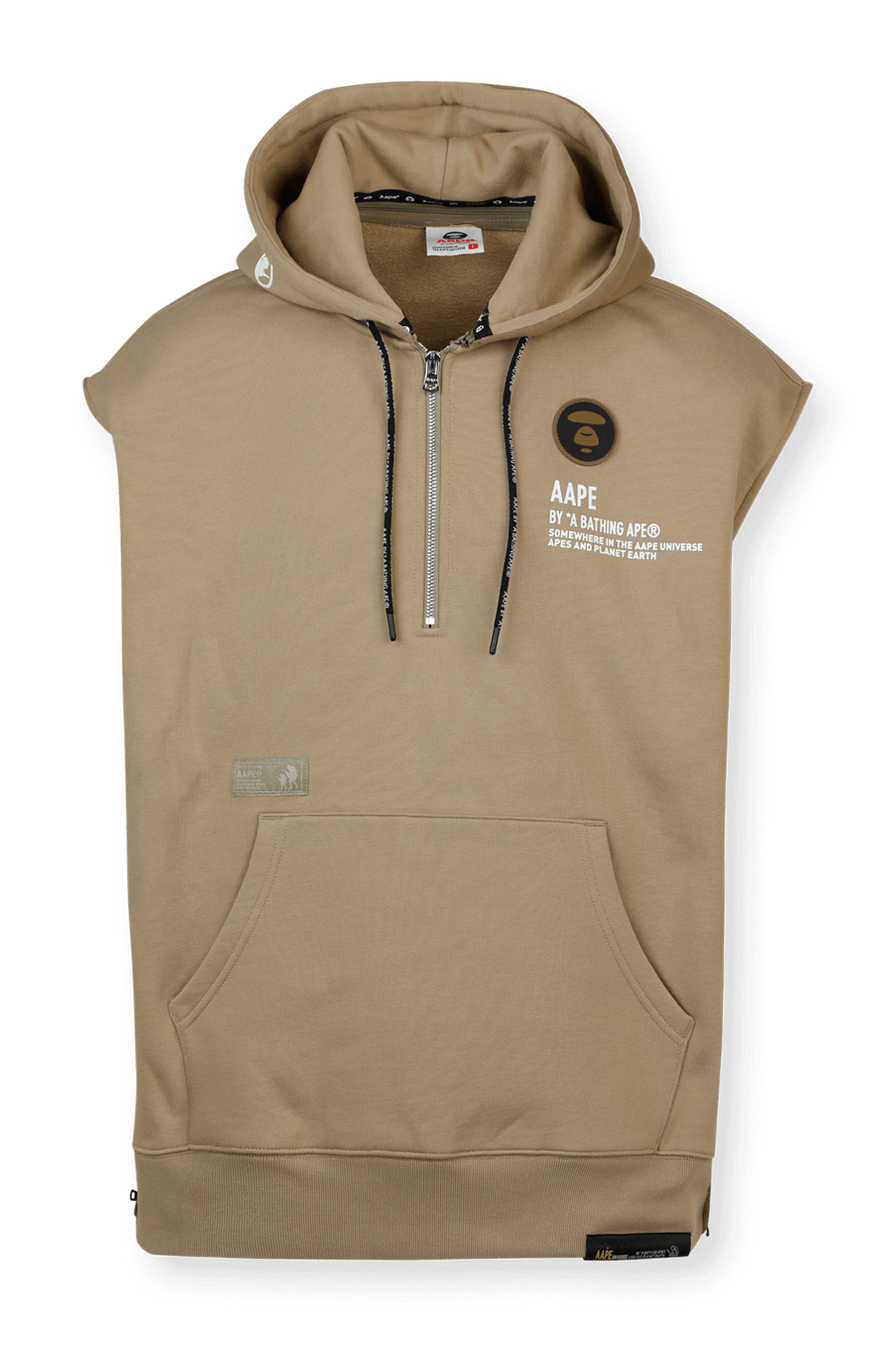תמונת פנים של Half Zip Hoodie in Brown