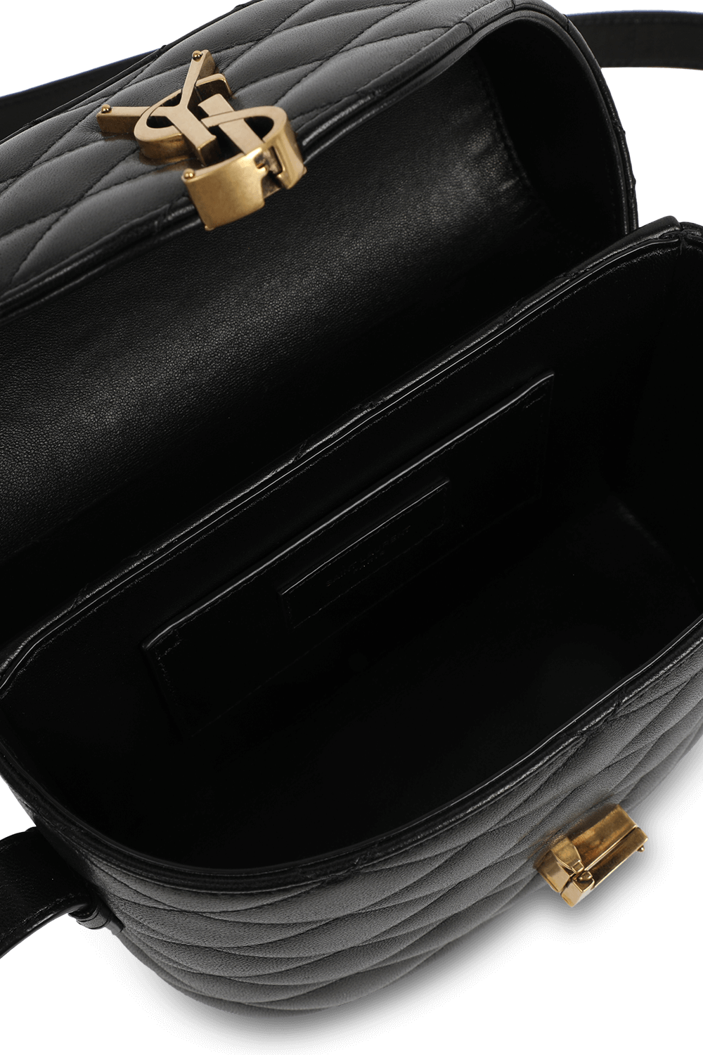 תמונת פנים של תיק צד בוקס עם תפרי קווילט מעור SAINT LAURENT