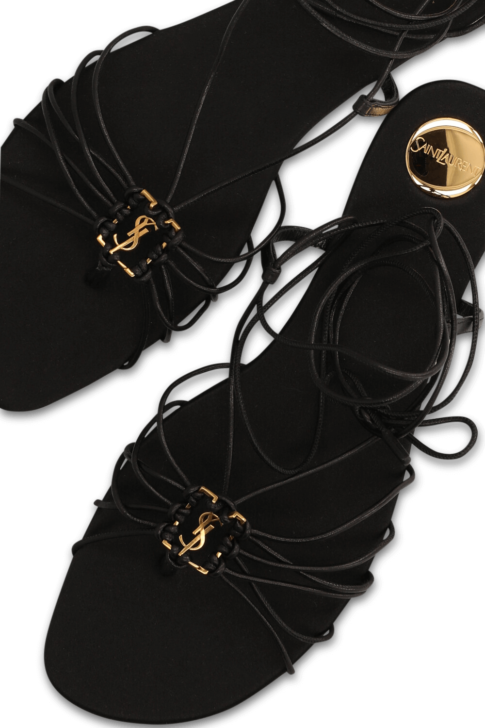 תמונת פנים של סנדלי קשירה SAINT LAURENT