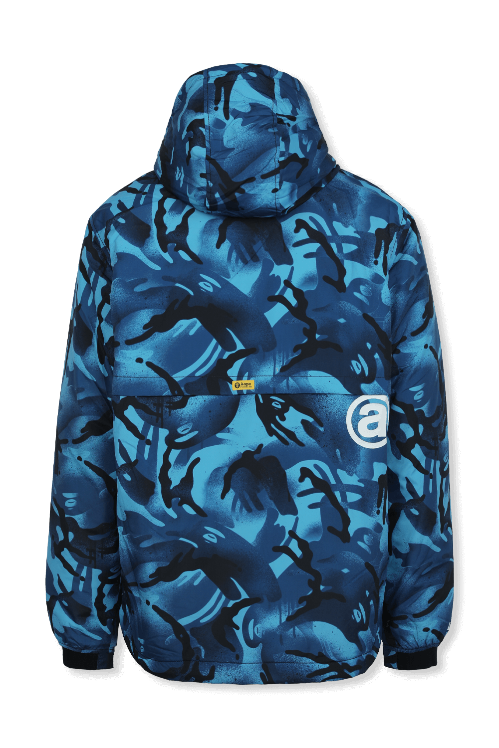 תמונה אחורית של Camouflage Puffer Coat in Blue AAPE