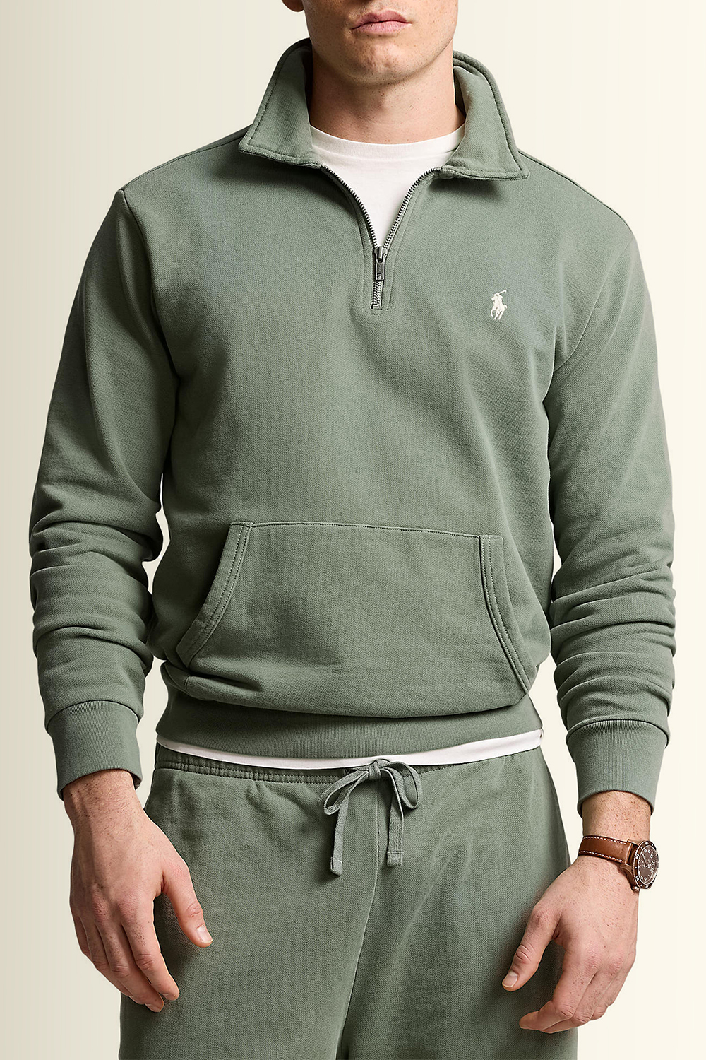 תמונת דוגמן קידמית של סווטשירט עם חצי רוכסן POLO RALPH LAUREN