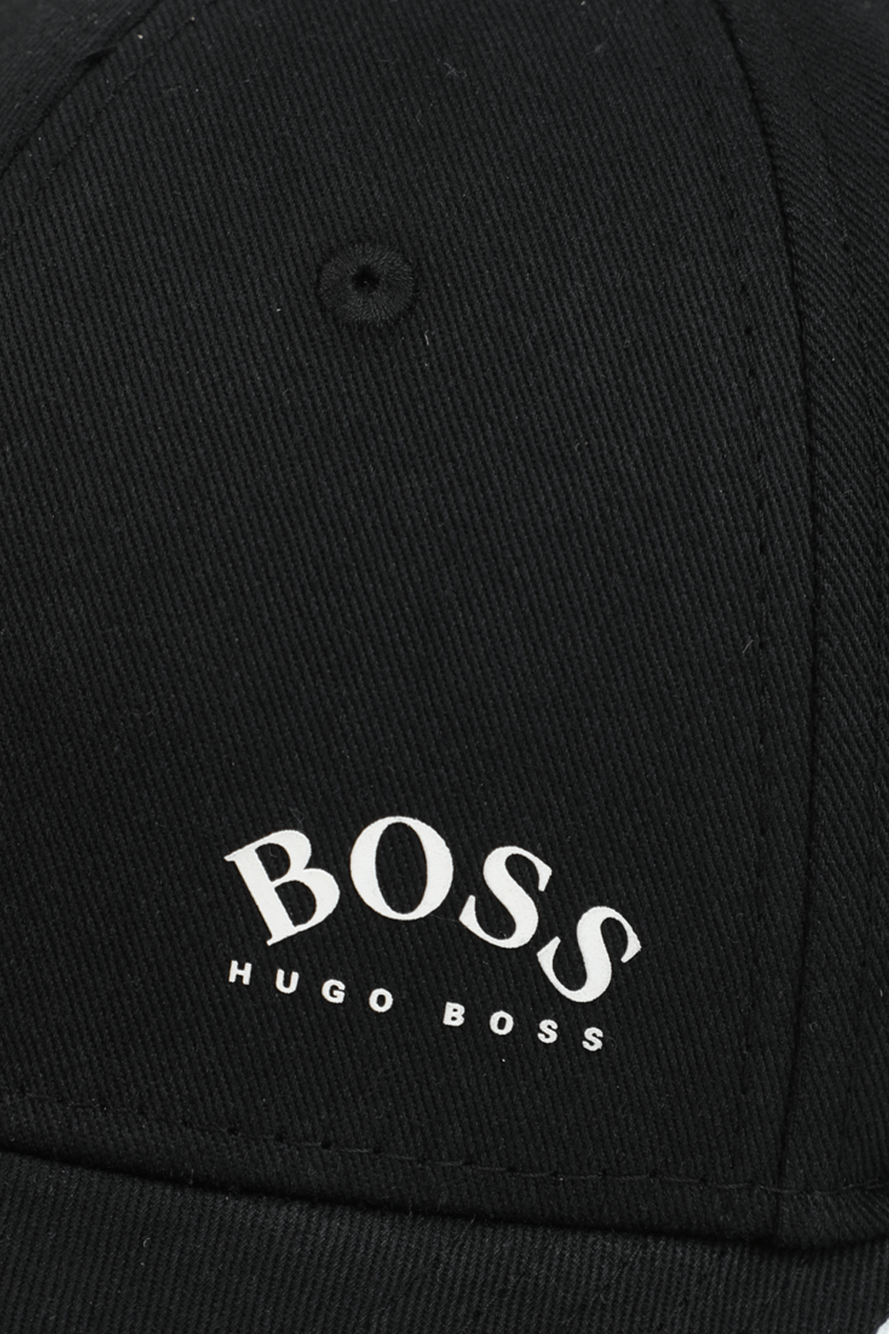 תמונת תקריב של Logo Print Baseball Cap in Black BOSS