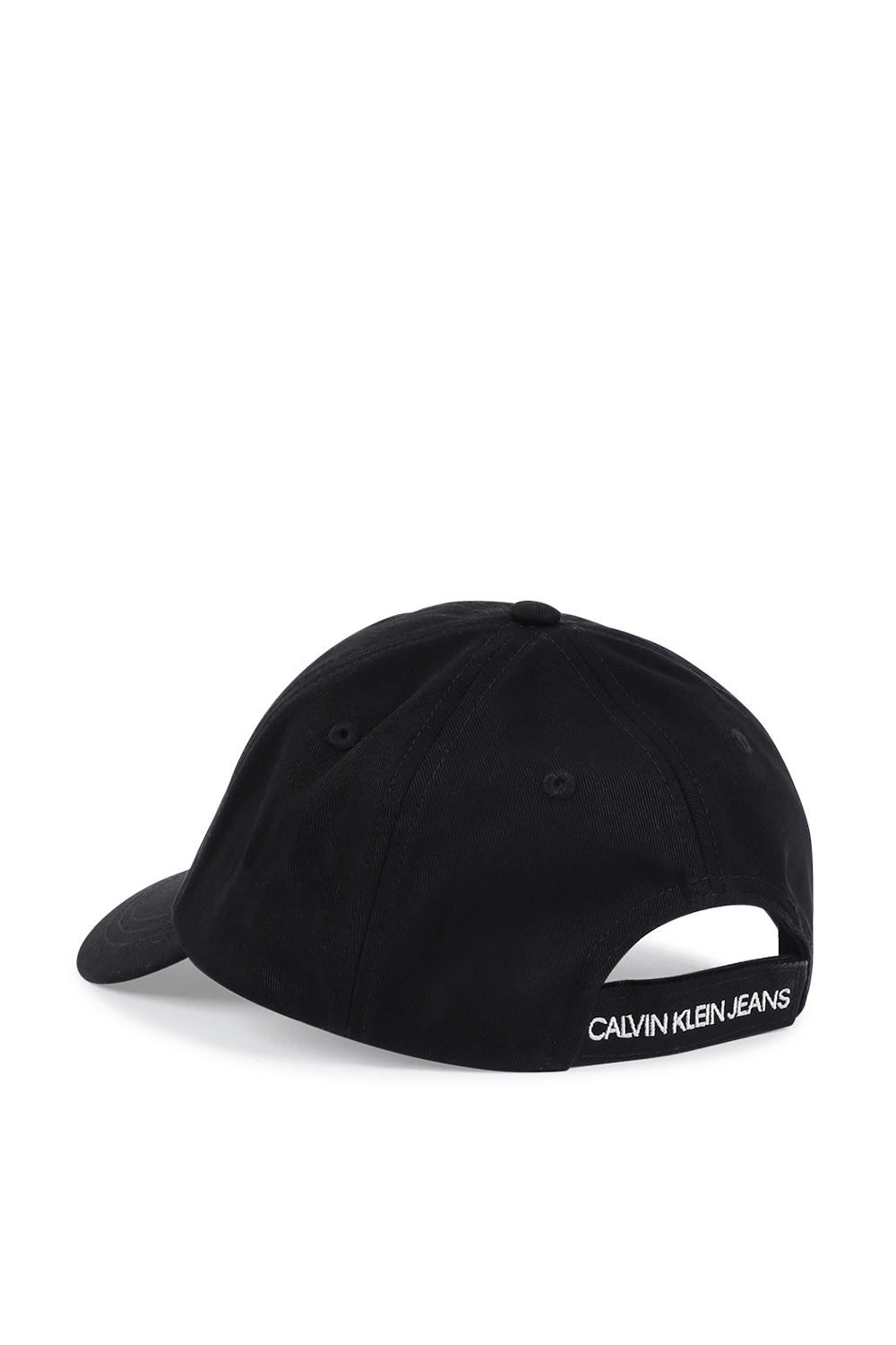 תמונה אחורית של כובע בייסבול עם לוגו בשחור CALVIN KLEIN