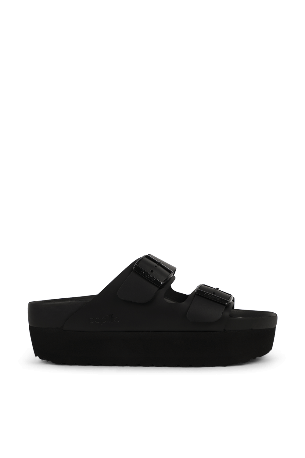 תמונה קידמית של סנדלי אריזונה גבוהים בשחור BIRKENSTOCK