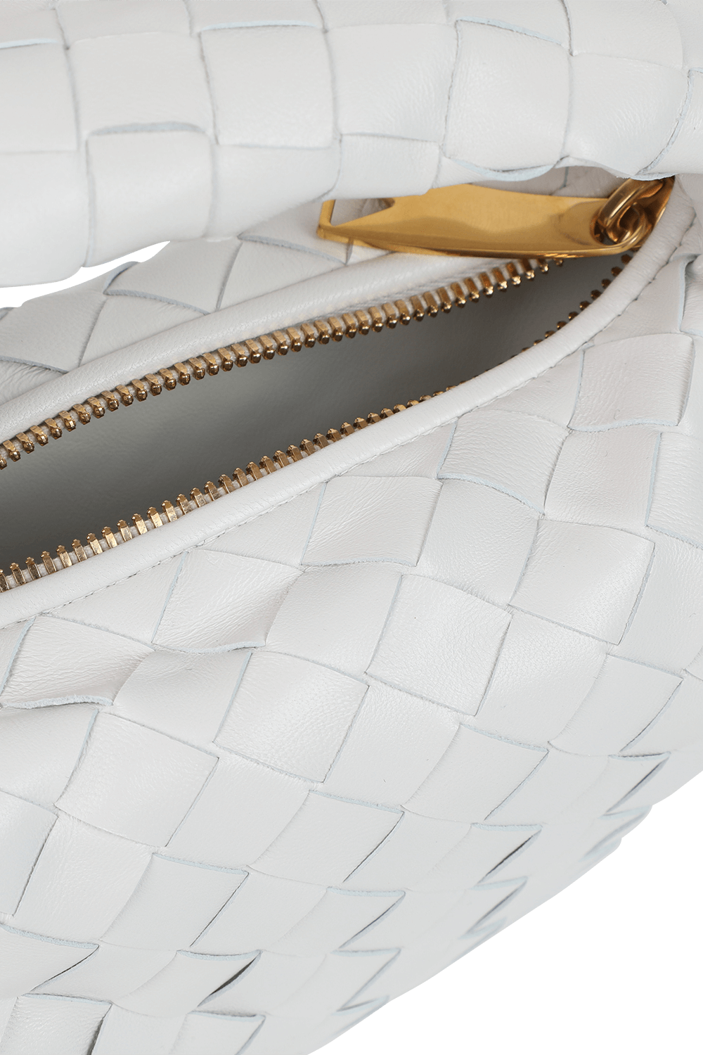 תמונת פנים של תיק ג'ודי לבן בגודל מיני BOTTEGA VENETA