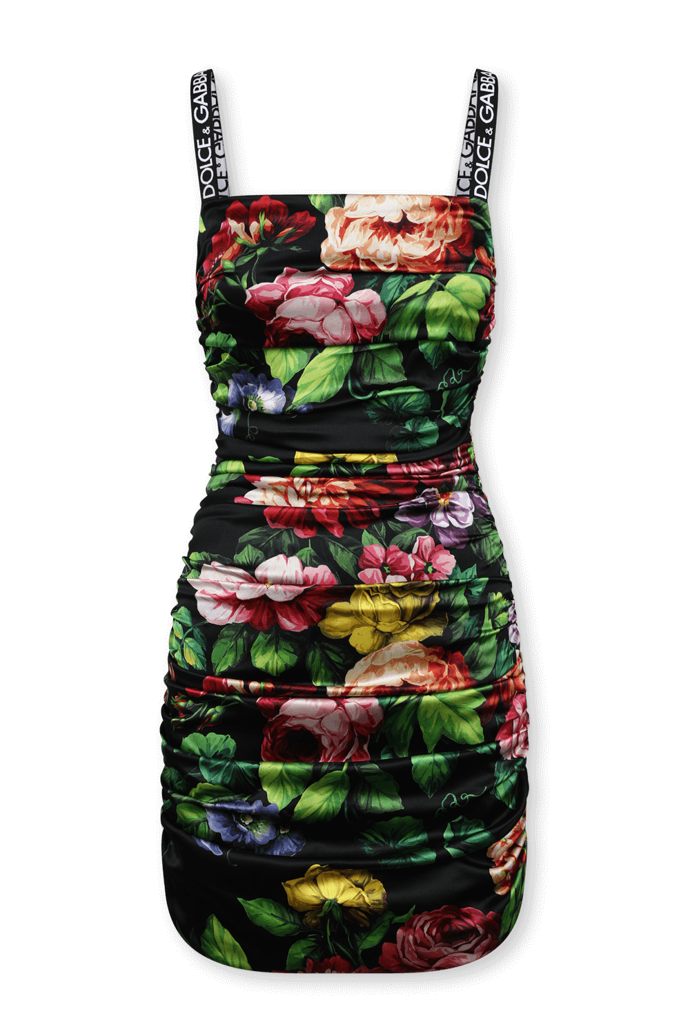תמונה קידמית של שמלת מיני פרחונית ממשי DOLCE & GABBANA