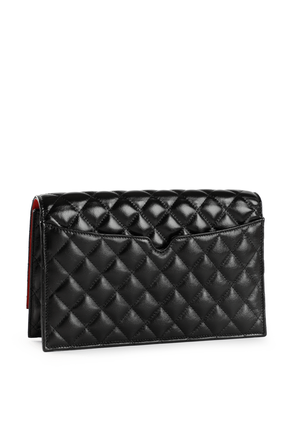 תמונה אחורית של Medium Skull Shoulder Bag in Quilted Black