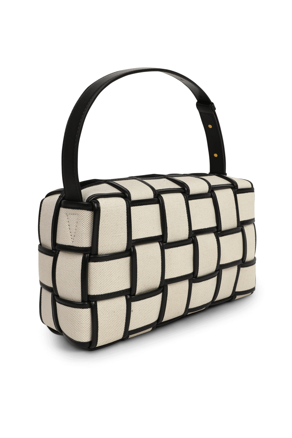 תמונה אחורית של תיק כתף שתי וערב מקנבס BOTTEGA VENETA