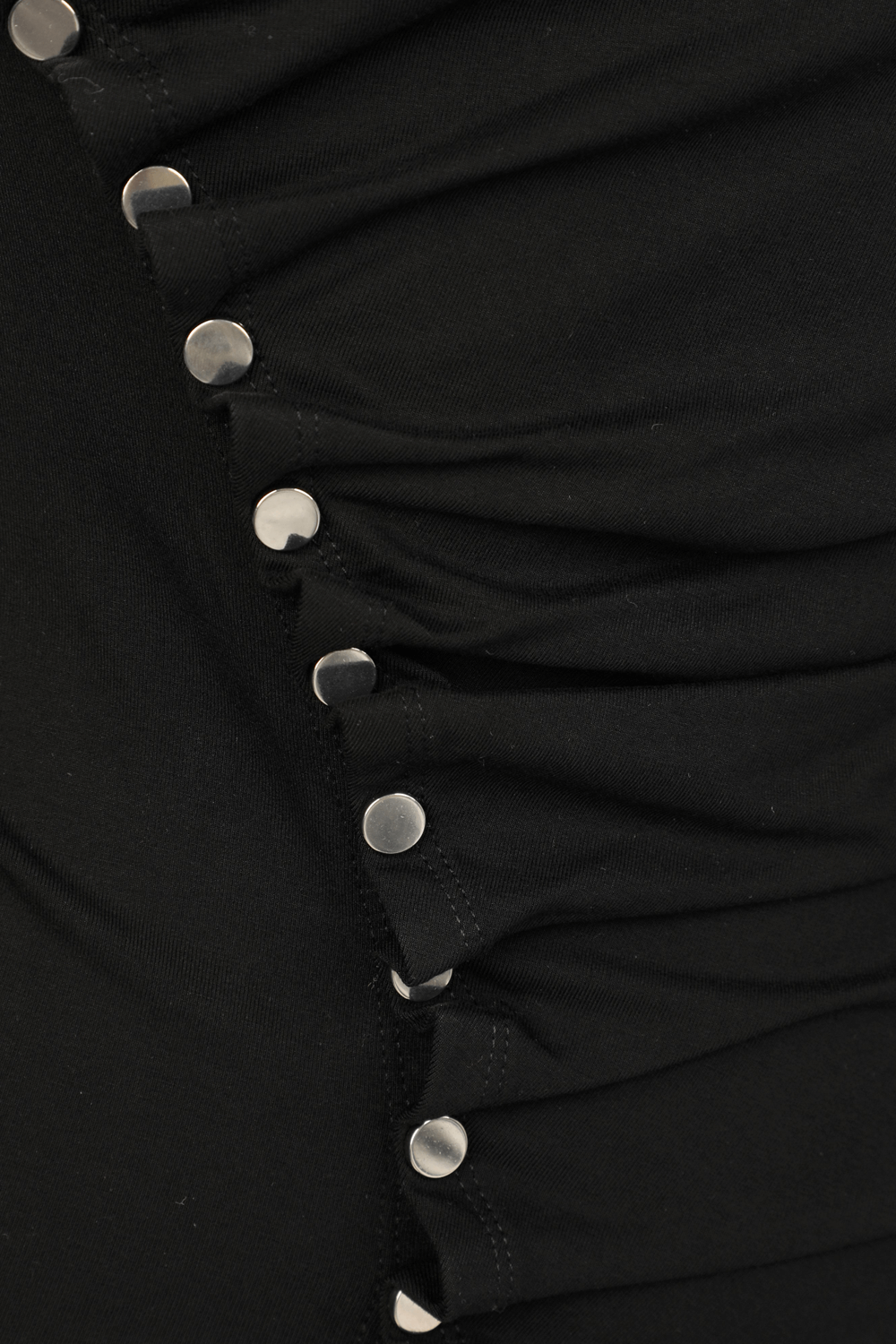 תמונה אחורית של Asymetrical Buttons Long Shirt in Black