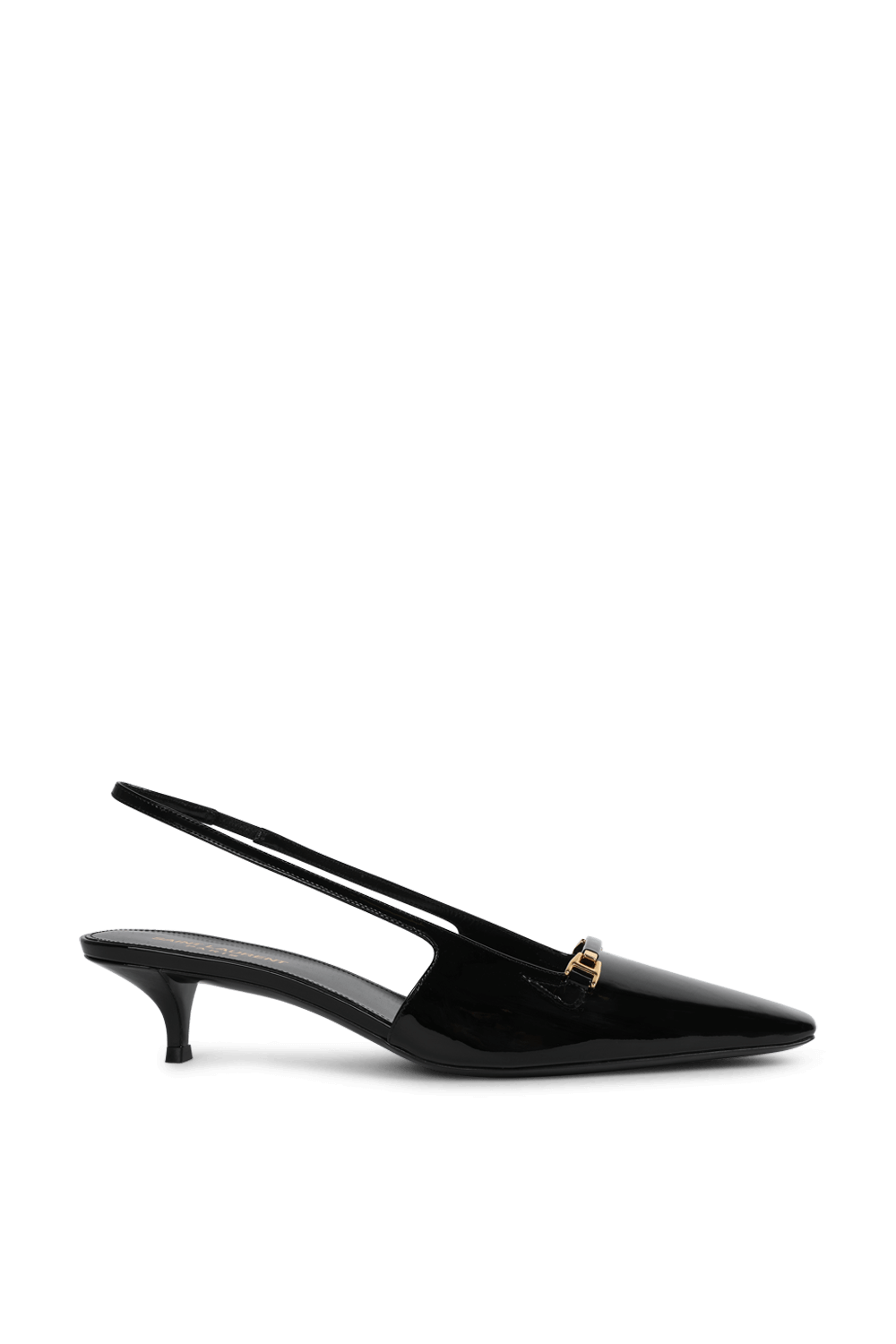 תמונה קידמית של נעלי עקב סלינג בק מעור SAINT LAURENT