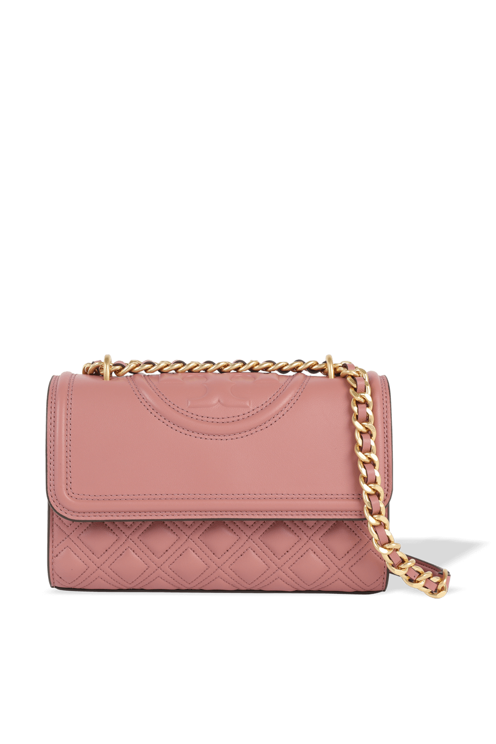 תמונה קידמית של Fleming Small Convertible Shoulder Bag in Beige Pink Magnolia