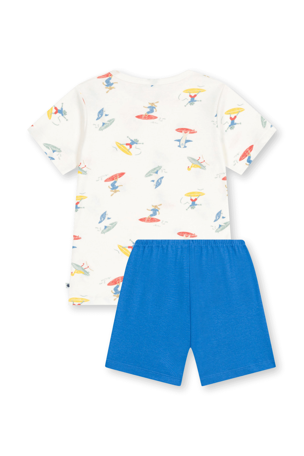 תמונה אחורית של סט פיג'מה קצרה - גילאים 2-5 שנים PETIT BATEAU