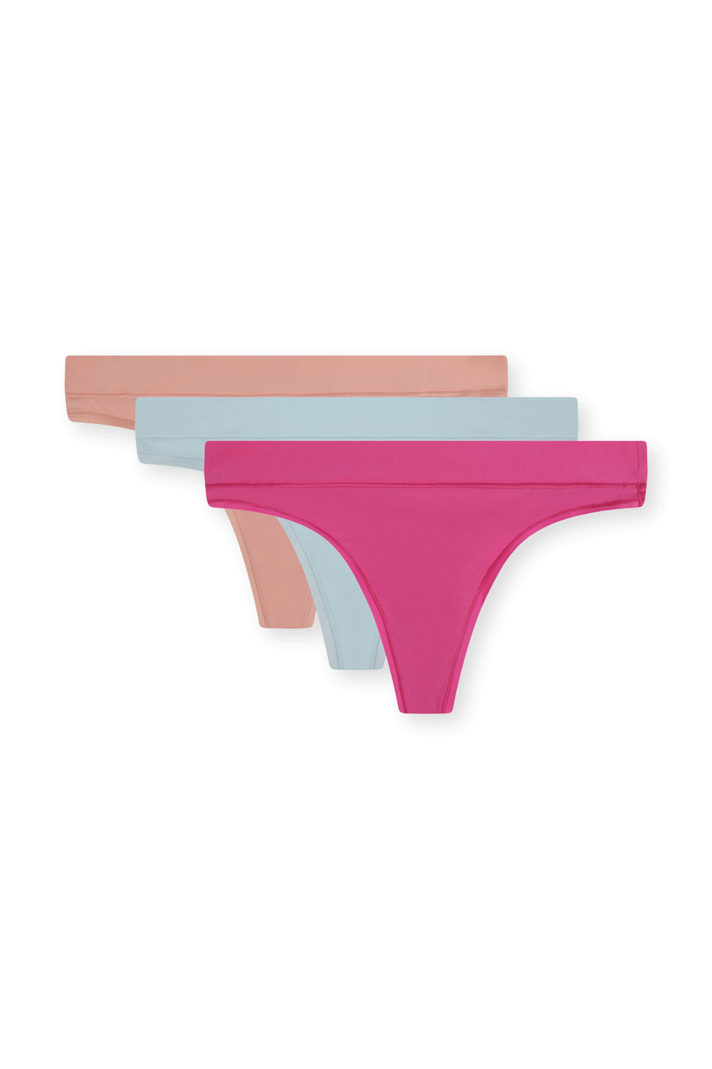 תמונה קידמית של UnderEase Mid-Rise Thong Underwear - 3Pack