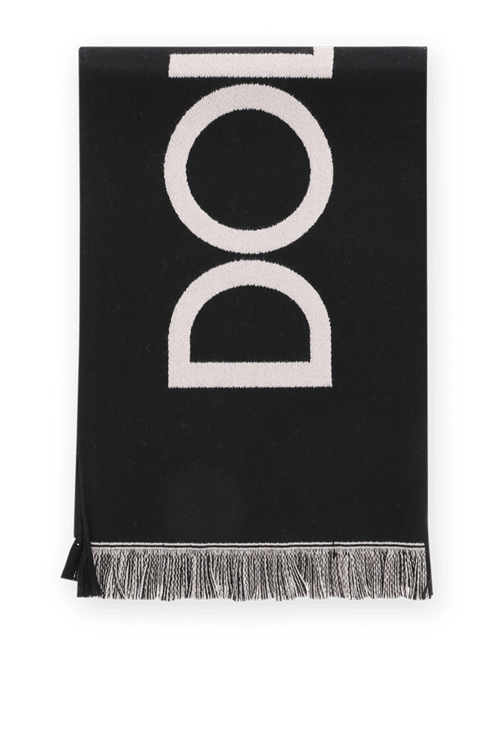 תמונה קידמית של Dolce and Gabbana Wool Scarf in Black and White DOLCE & GABBANA