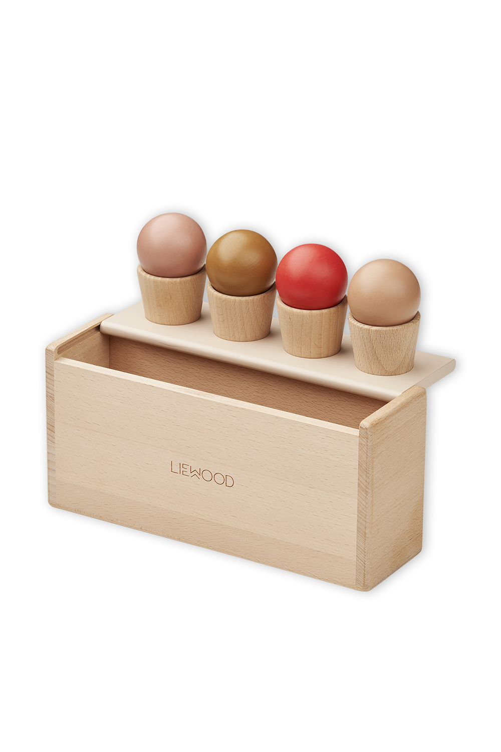 תמונה קידמית של משחק דוכן גלידה מעץ בוק LIEWOOD