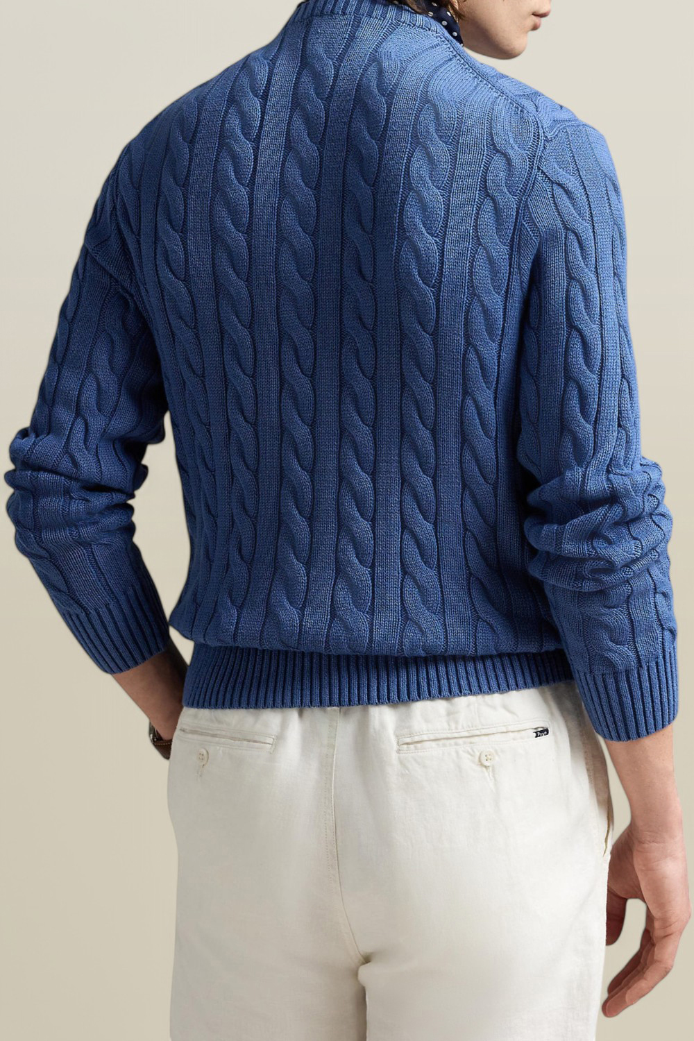 תמונת דוגמן אחורית של סריג כותנה POLO RALPH LAUREN