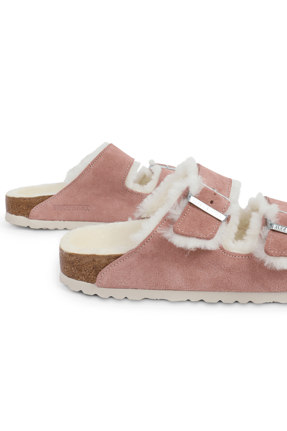 תמונת תקריב של סנדלי אריזונה אווה מעור זמש BIRKENSTOCK