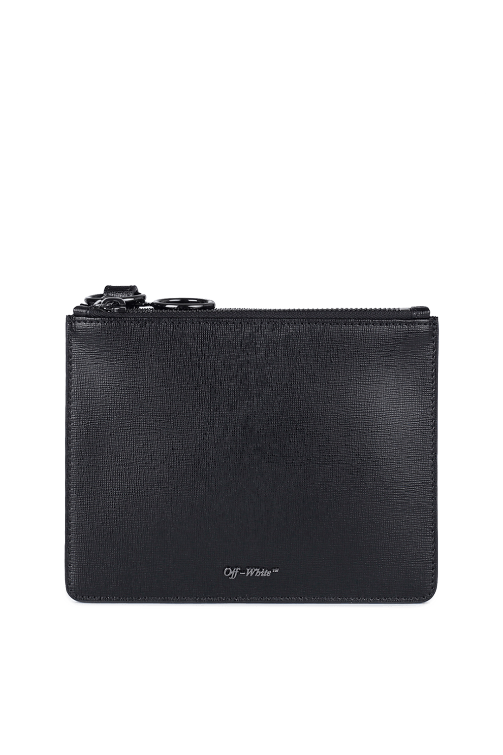 תמונת תקריב של DOUBLE FLAT POUCH BLACK NO COLOR OFF WHITE