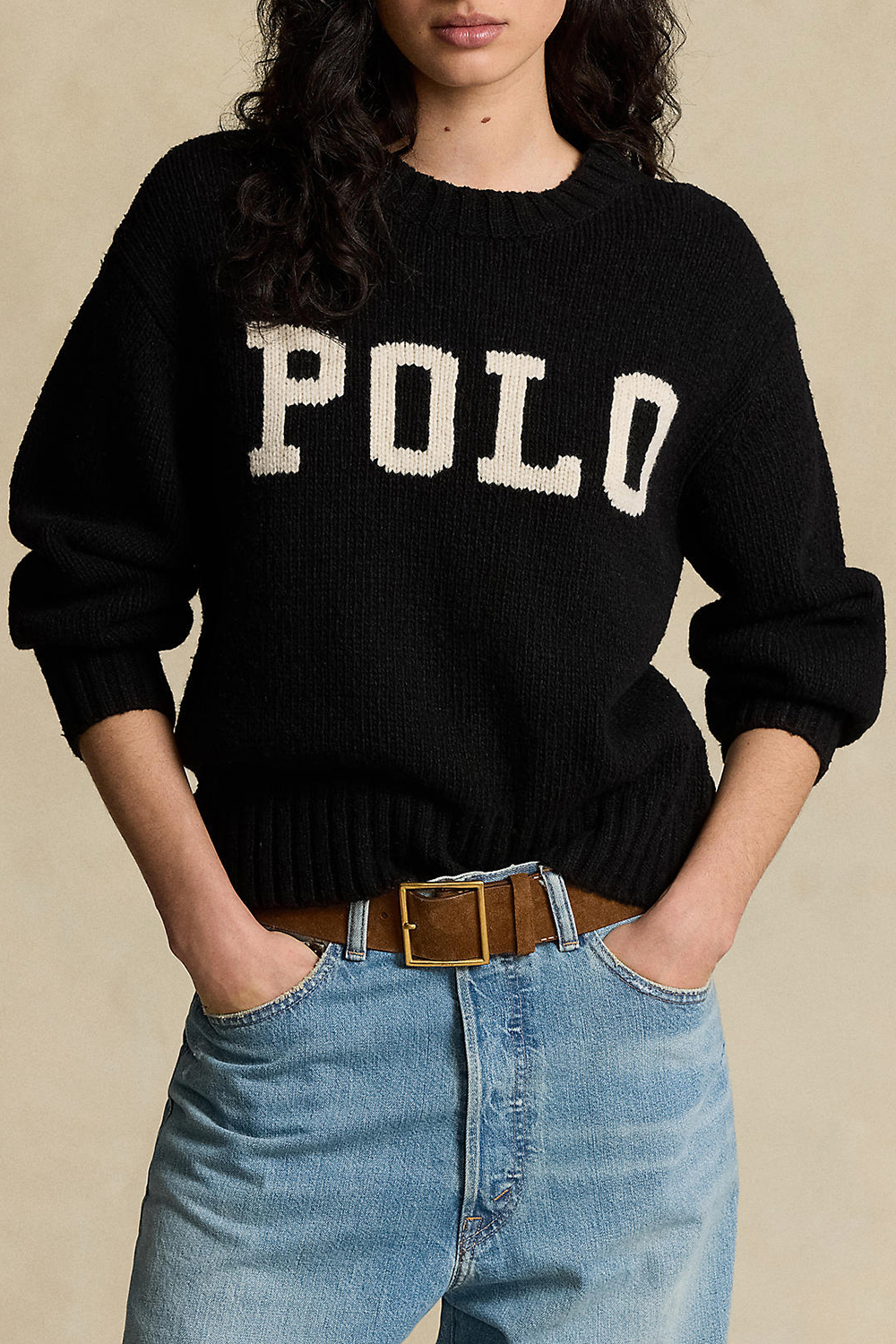 תמונת דוגמן קידמית של סריג צמר POLO RALPH LAUREN