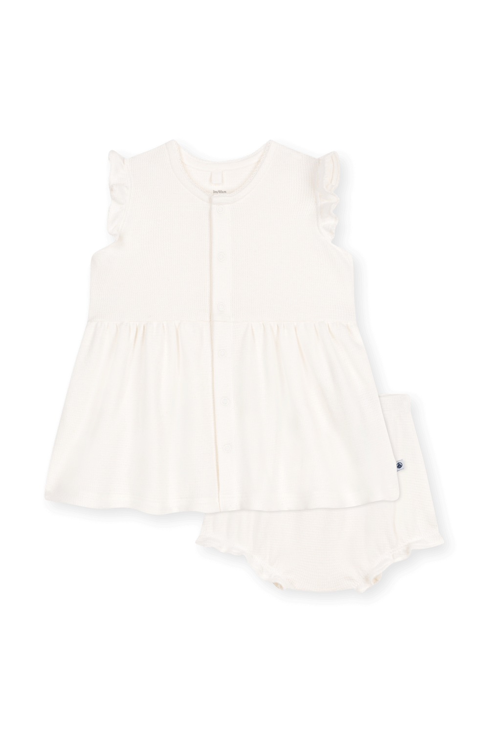 תמונה קידמית של סט שמלה וכיסוי תחתון לחיתול PETIT BATEAU