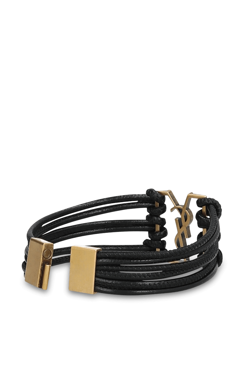 תמונת תקריב של צמיד מעור SAINT LAURENT