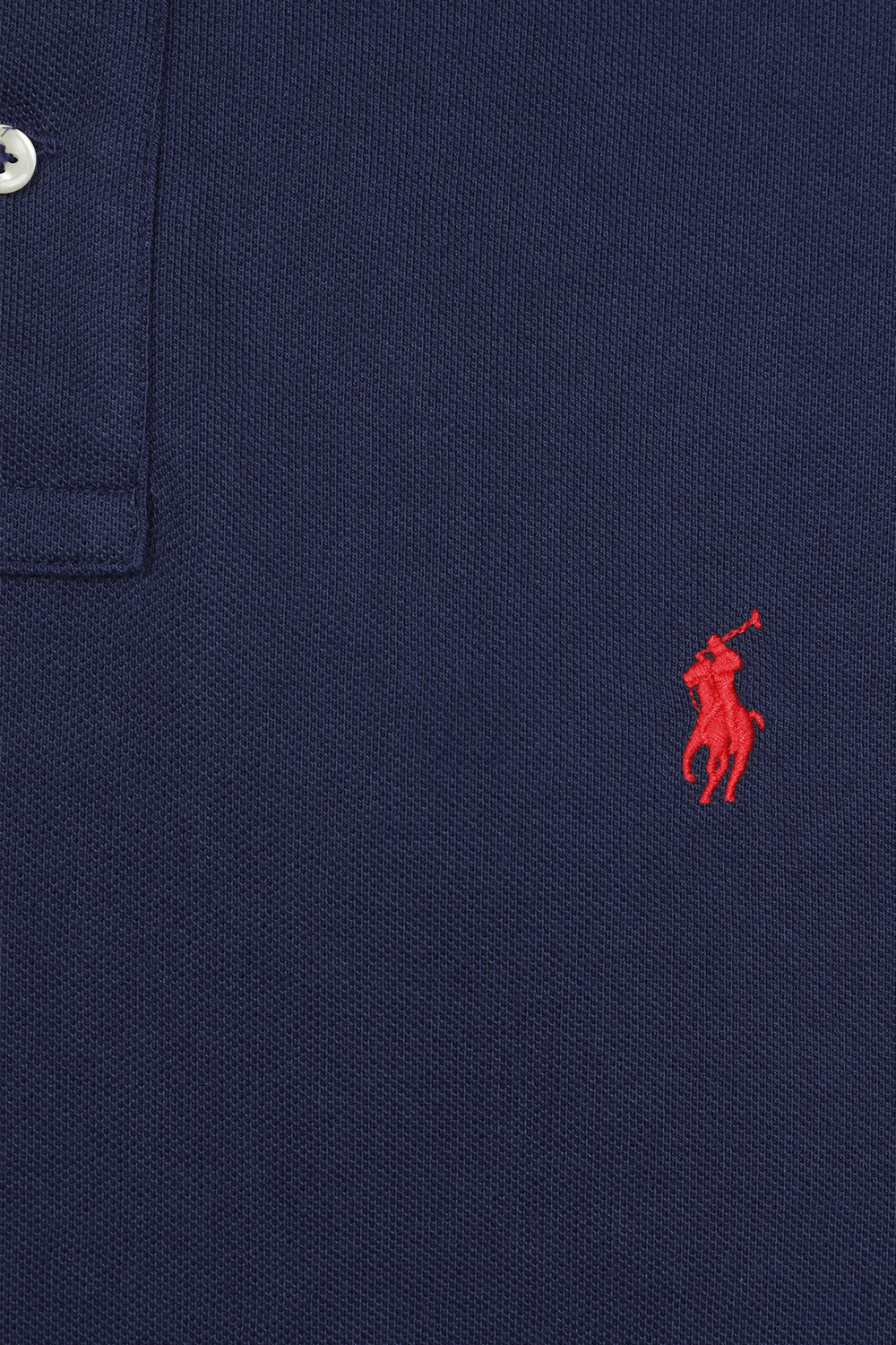 תמונה אחורית של Slim Fit Polo Shirt in Navy and Red