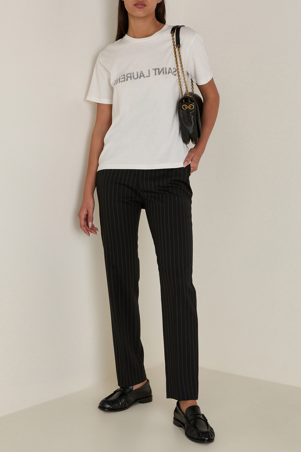תמונת דוגמן קידמית של מוקסינים מעור SAINT LAURENT