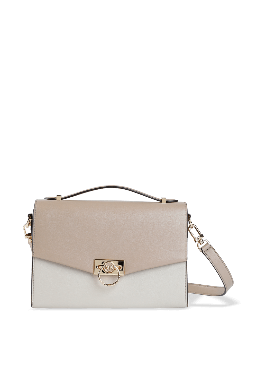 תמונה קידמית של Hendrix MD Two Tone Messenger Bag in Light Sand MICHAEL KORS