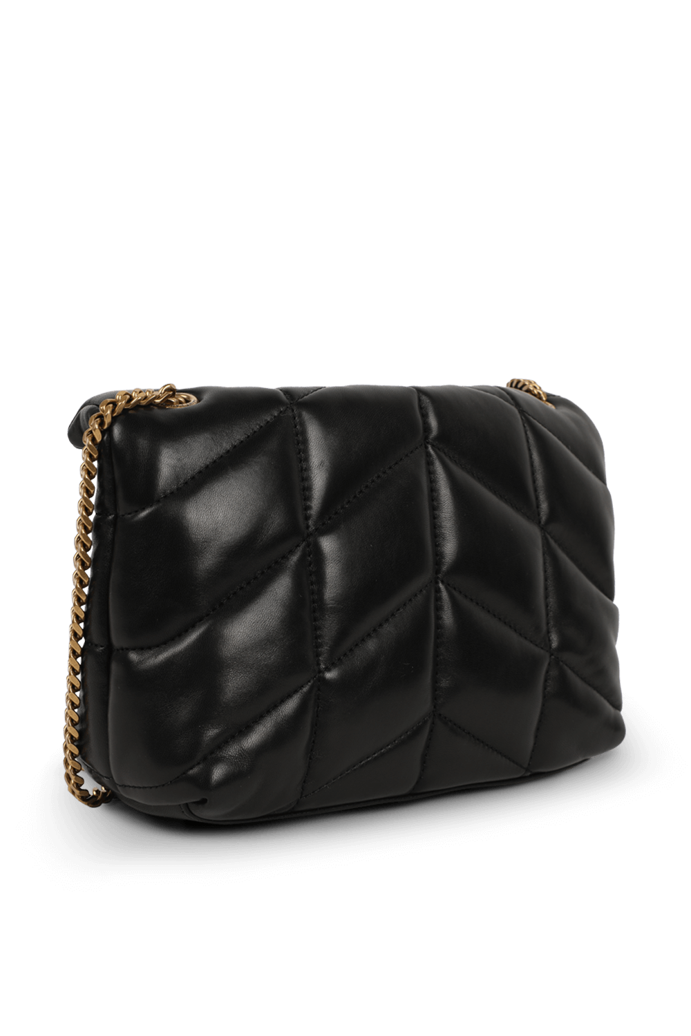 תמונה אחורית של Puffer Toy Bag In Quilted Black Leather SAINT LAURENT