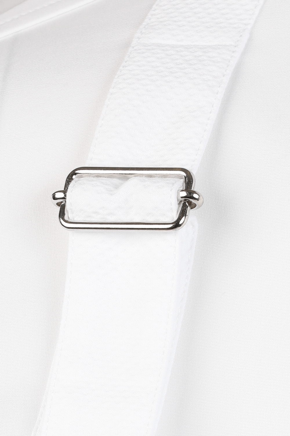 תמונה אחורית של Harness and Zipper Shirt in White