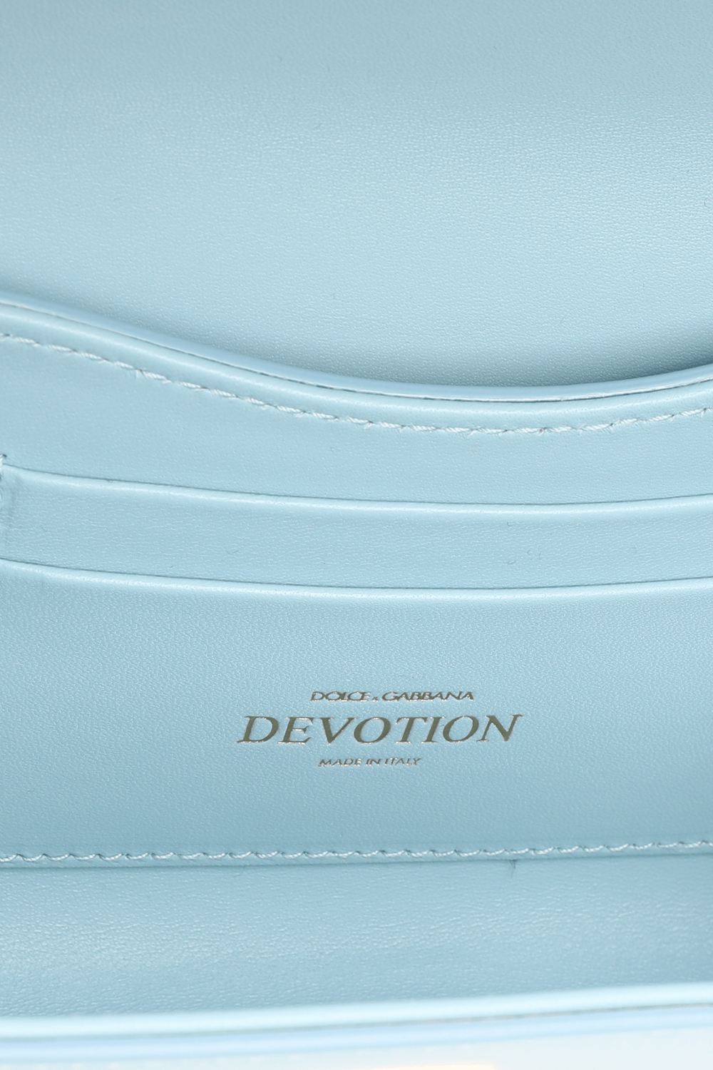 תמונת פנים של Small Devotion Crossbody Bag in Azure Quilted Nappa Leather DOLCE & GABBANA
