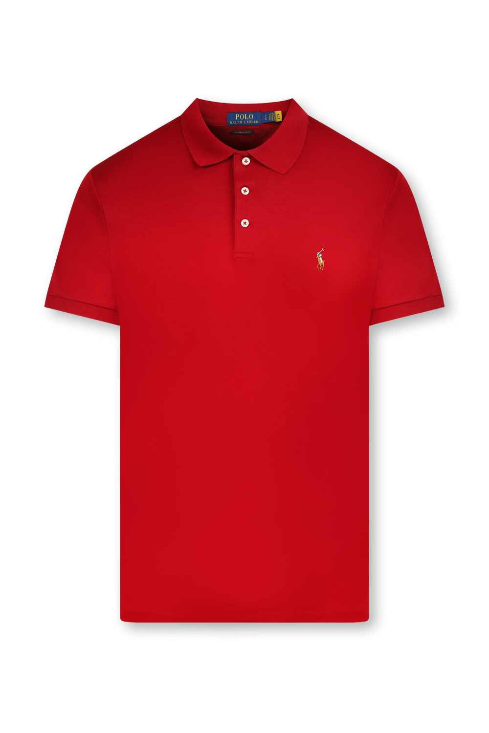 תמונה קידמית של חולצת פולו סלים עם לוגו רקום POLO RALPH LAUREN