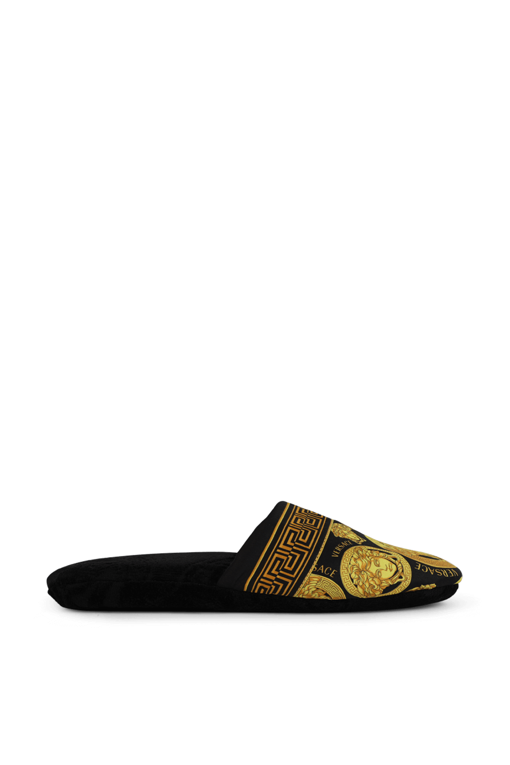 תמונה קידמית של נעלי בית עם הדפס בארוק VERSACE