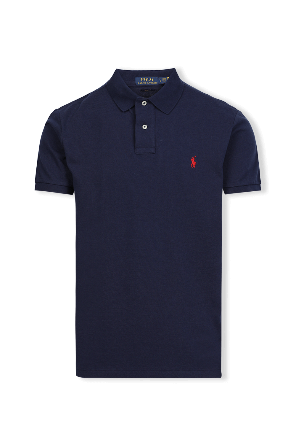תמונה קידמית של Slim Fit Polo Shirt in Navy and Red