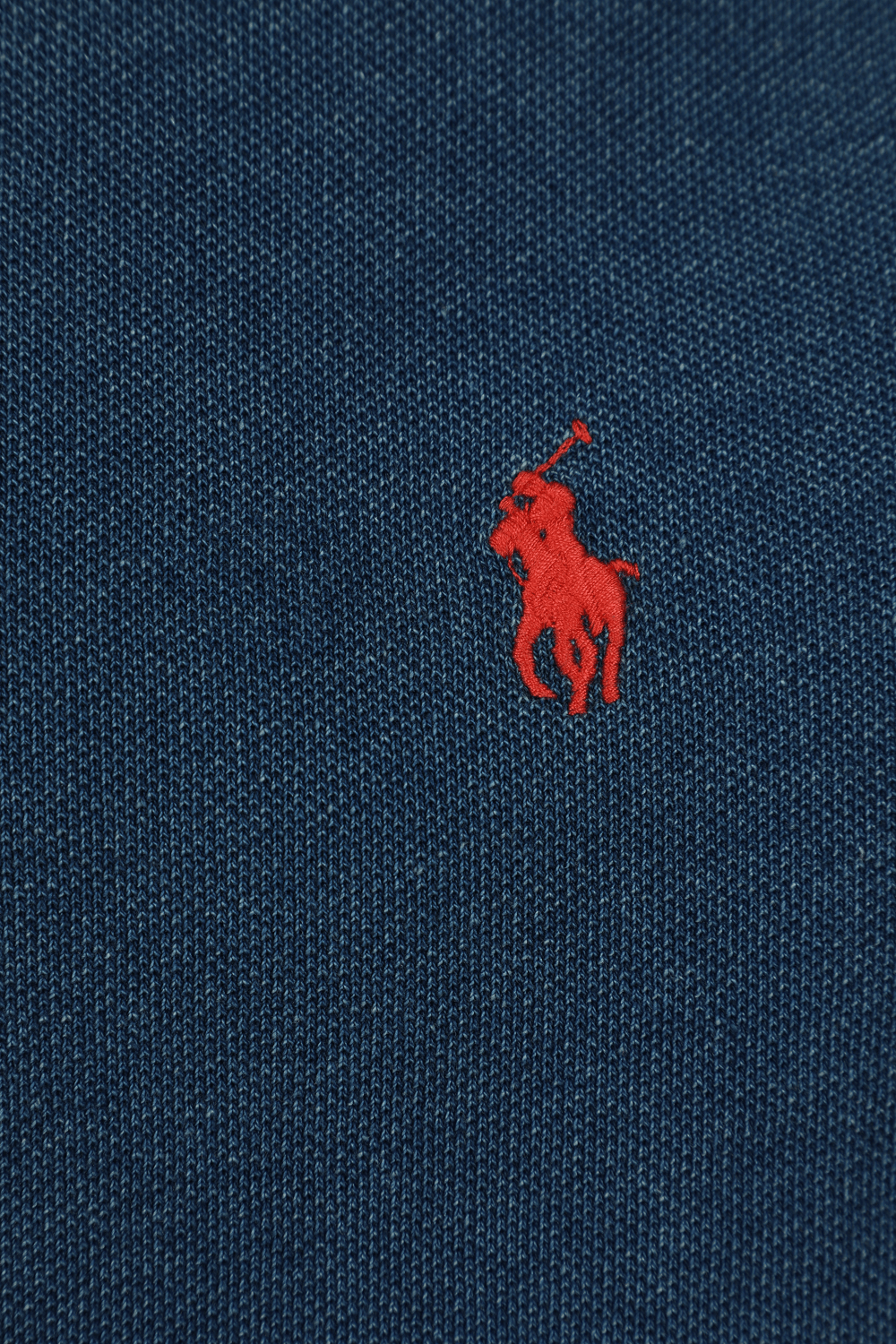 תמונה אחורית של חולצת פולו סלים עם לוגו רקום POLO RALPH LAUREN